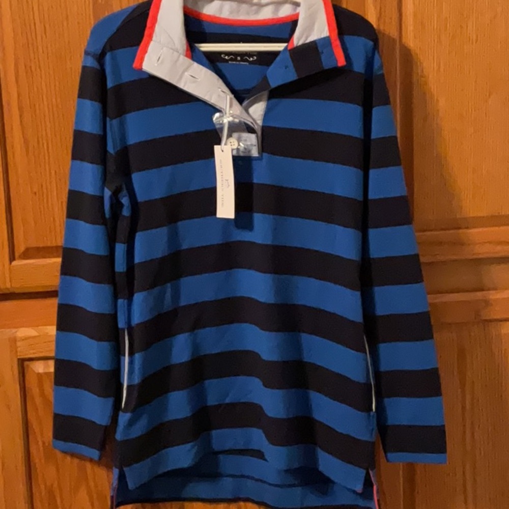 Southern Tide Blue and Black Polo Shirt